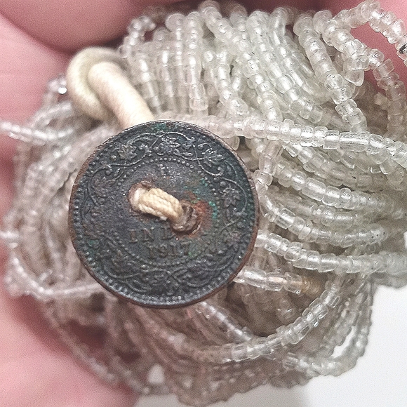 *Relisted* Vintage Multi String Clear Beaded Necklace from India - Picture 10 of 14